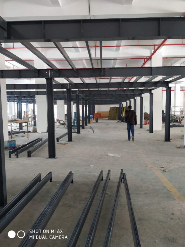 H steel mezzanine-installation