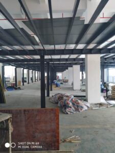 H steel mezzanine-installation with steel